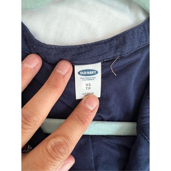 Old Navy blue red and white boho long sleeve dress XS - Picture 4 of 4